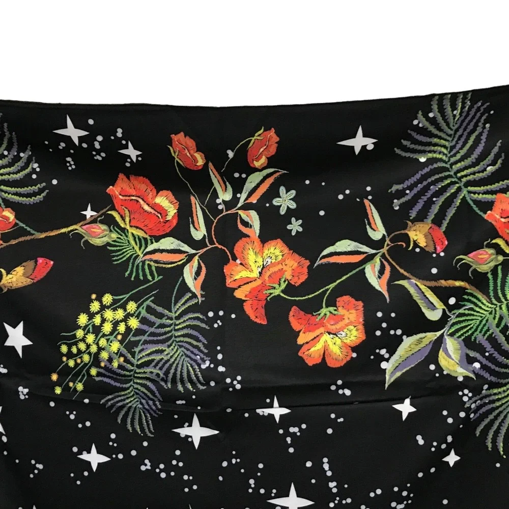 Moon Phase Floral Tapestry Celestial Starry Night Wall Hanging 51x59 Black